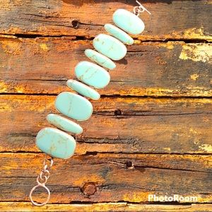 Handcrafted Sterling Silver Turquoise Toggle Bracelet